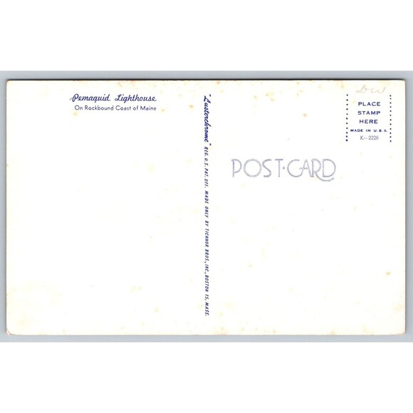 Postcard Maine Bristol Pemaquid Lighthouse on Rockbound Coast c1950s ME Unposted - Picture 2 of 2